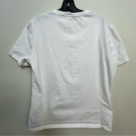 Versace Collection White T-Shirt Metallic Gold Logo - Picture 2 of 7